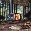 Estufa de madera de titanio para acampar plegable al aire libre